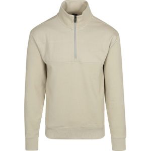 BOSS Courduroy Half Zip Trui Ecru