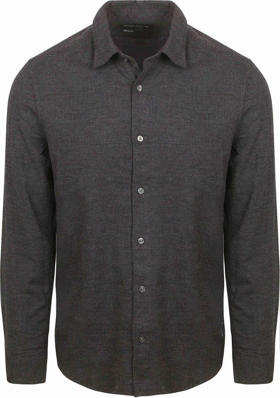 Marc O'Polo - Overhemd - Antraciet - Flanel Print - Regular-fit - Lange Mouw