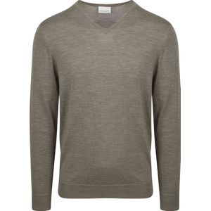 Profuomo Pullover V-Hals Merinowol Groen