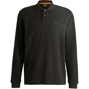 BOSS Petempestolong Long Sleeve Polo Zwart