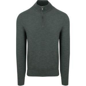 Suitable Pine Knit Half Zip Trui Groen