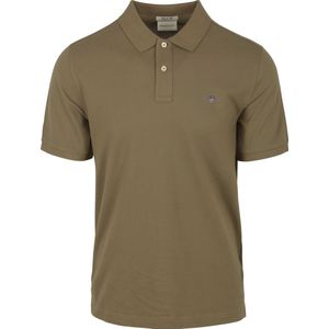 Gant Shield Piqué Poloshirt Olijfgroen