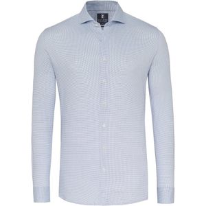 Desoto Essential Overhemd Hai Piqué Dots Blauw