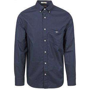 Gant Casual Overhemd Poplin Navy