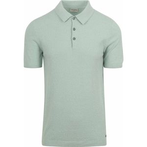 No Excess Knitted Poloshirt Structuur Groen