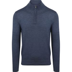 Suitable - Schipperstrui - Denim Blauw - Half Zip - Heren