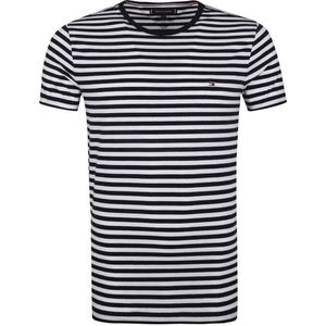 Tommy Hilfiger T-shirt Stretch Gestreept Donkerblauw