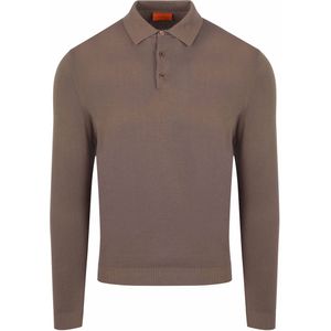 Suitable - Poloshirt - Taupe - Longsleeve - Heren