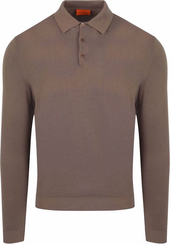 Suitable - Poloshirt - Taupe - Longsleeve - Heren