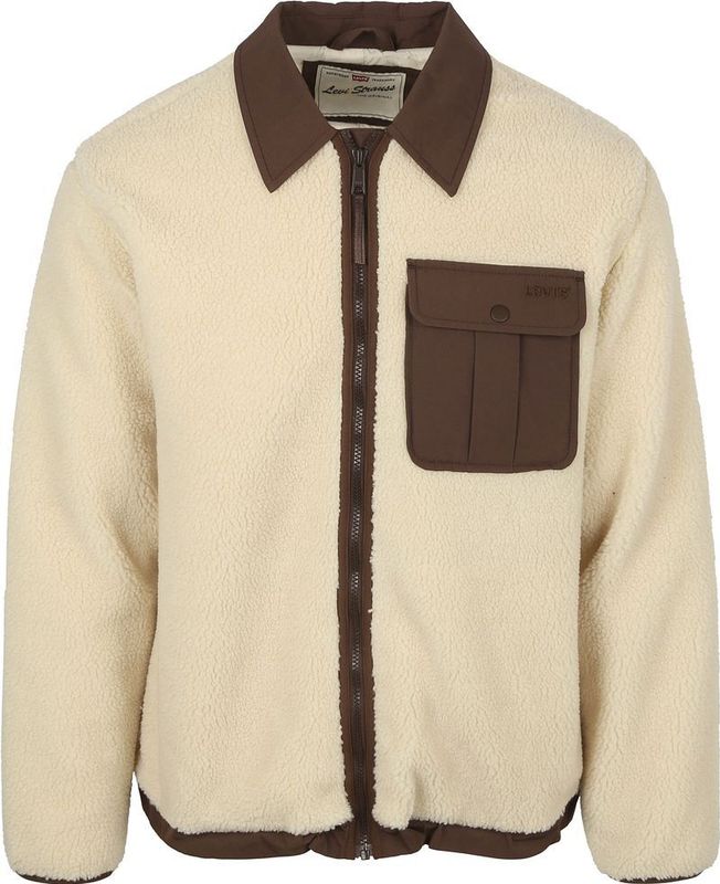 Levi's - Sherpa Jas - Ecru - Fleece - Heren - Tussenjas