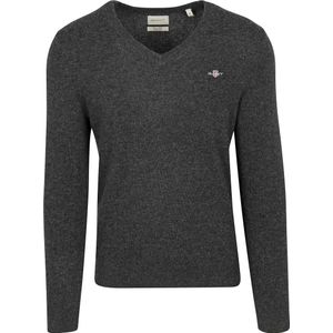 Gant Pullover V-Hals Woolblend Antraciet