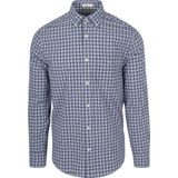 Gant Overhemd Poplin Ruit Blauw