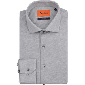 Suitable - Knitted - Overhemd - Grijs - Slim-fit - 100% Katoen