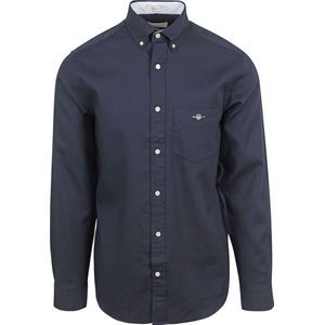 Gant Casual Overhemd Honeycomb Texture Navy