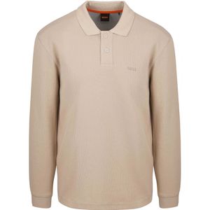 BOSS Petempestolong Long Sleeve Polo Beige