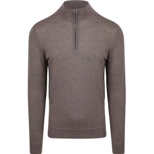 Profuomo Half Zip Pullover Luxury Bruin