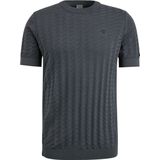 Cast Iron Knitted T-shirt Structuur Navy