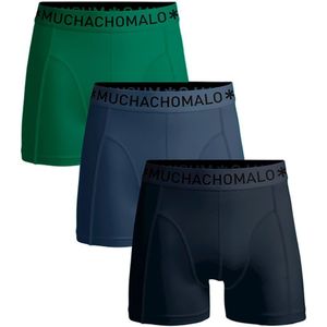 Muchachomalo Boxershorts 3-Pack Solid Groen Blauw 580