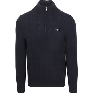 Gant - Halfzip - Lamswol Trui - Navy - Schipperstrui
