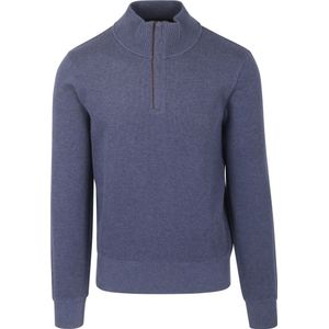 Gant Halfzip Sacker Trui Melange Blauw