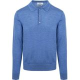 King Essentials The Robert Long Sleeve Poloshirt Merino Navy - Heren - Pullovers
