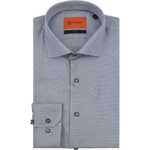 Suitable - Triangle - Overhemd - Donkerblauw - Slim-fit - 100% Katoen