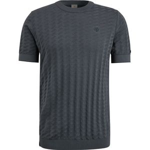 Cast Iron Knitted T-shirt Structuur Navy