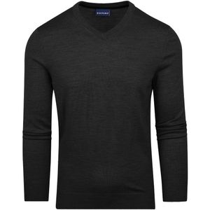 Suitable Merino Pullover V-Hals Antraciet