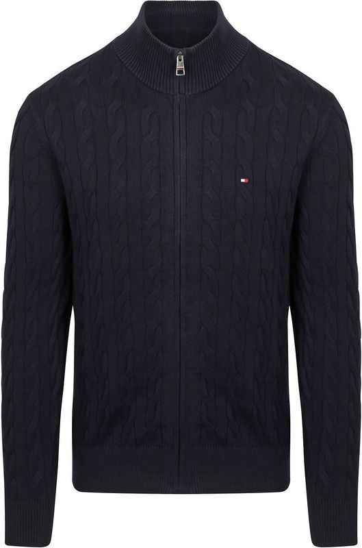Tommy Hilfiger - Schipperstrui - Gebreid Jack - Effen - Regular Fit - Puur Katoen