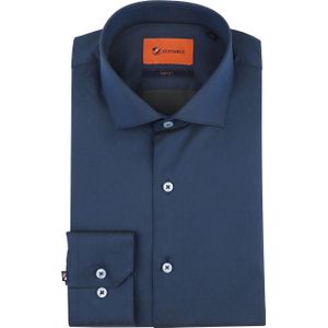Suitable Overhemd Extra Lange Mouwen Jacquard Navy