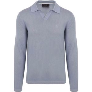 Marc O'Polo Longsleeve Poloshirt Riva Lichtblauw