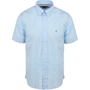 Tommy Hilfiger Short Sleeve Overhemd Flex Lichtblauw