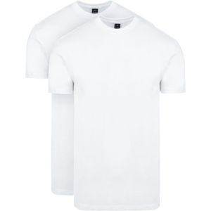 Suitable Obra T-Shirt Hoge Ronde Hals Wit 2-Pack