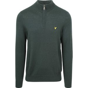 Lyle & Scott Half Zip Pullover Merinowol Donkergroen