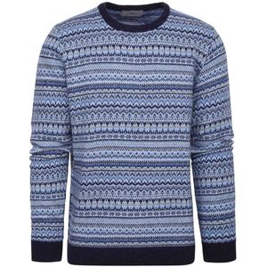 Suitable Prestige Fair Isle Pullover Blauw