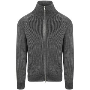 Marc O'Polo - Vest Rib Wol Mix - Grijs - Regular-fit