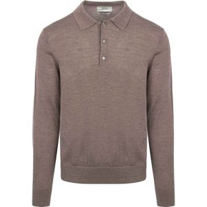 King Essentials The Robert Long Sleeve Poloshirt Merino Bruin