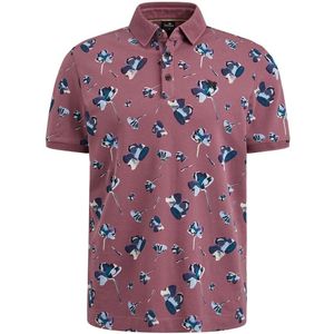 Vanguard Poloshirt Piqué Bloemen Donkerroze