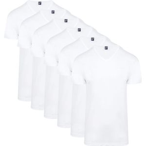 Alan Red Vermont T-Shirt V-Hals Wit 6 pack