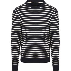 TOMMY HILFIGER - ESSENTIAL - Trui - Marine - Rood - Wit