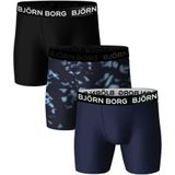 Björn Borg Performance Boxershorts 3-Pack Blauw Zwart