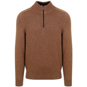 State Of Art Half Zip Trui Melange Camel Bruin