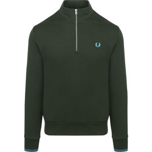 Fred Perry Half Zip Trui Donkergroen