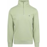 Gant Half Zip Trui Logo Lichtgroen