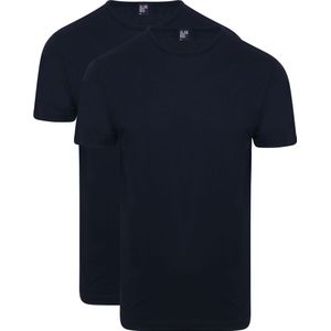 Alan Red Derby O-Hals T-Shirt Navy (2Pack)