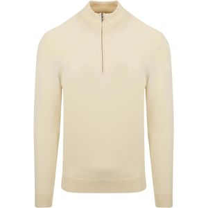 Profuomo Half Zip Pullover Luxury Ecru