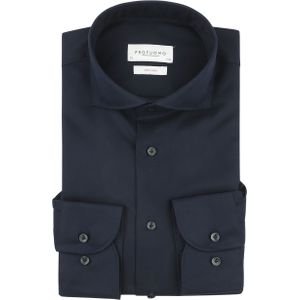 Profuomo - Twill Hemd - Blauw - Extra Lange Mouwen