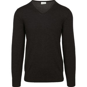 Profuomo Pullover V-Hals Merinowol Zwart