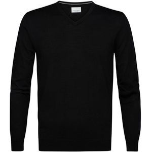 Profuomo Pullover V-Hals Merinowol Zwart