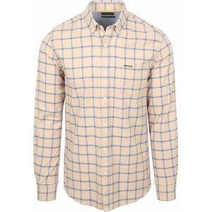 NZA - Ecru - Katoenen Overhemd - Stretch - Lange Mouwen - Regular Fit